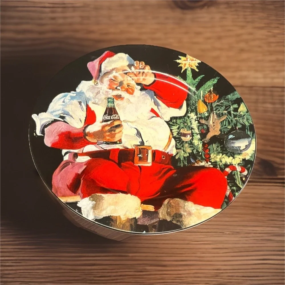 Coca-Cola Santa Claus Decorative Plate Holding Coke Bottle, Soda Theme